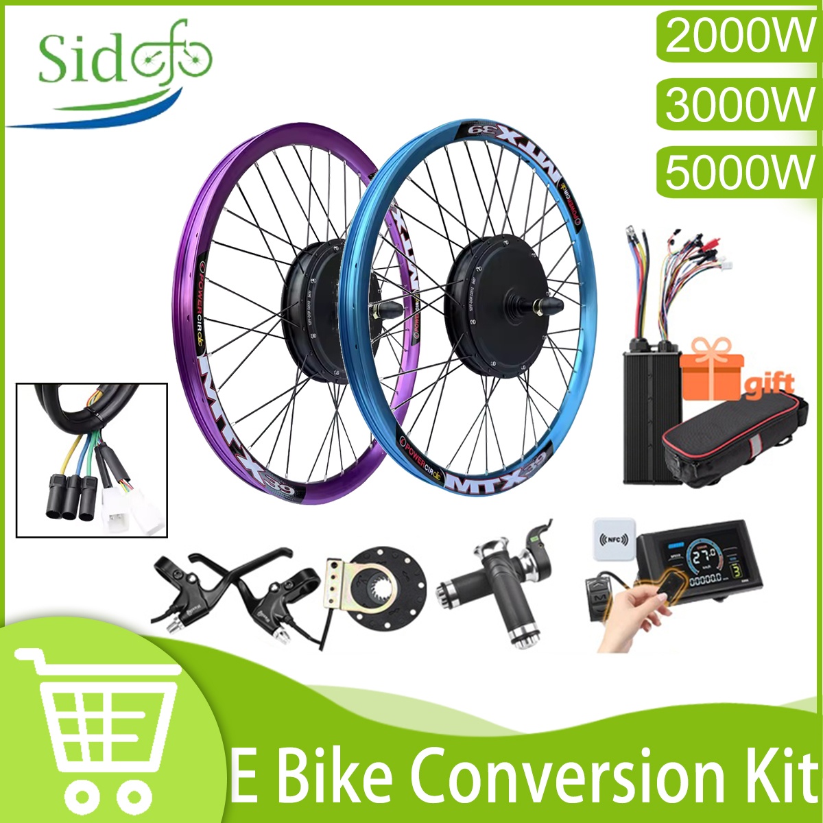 5000W Hub Motor Kit 72V - New Upgrade Ebike Conversion Kit MTX39