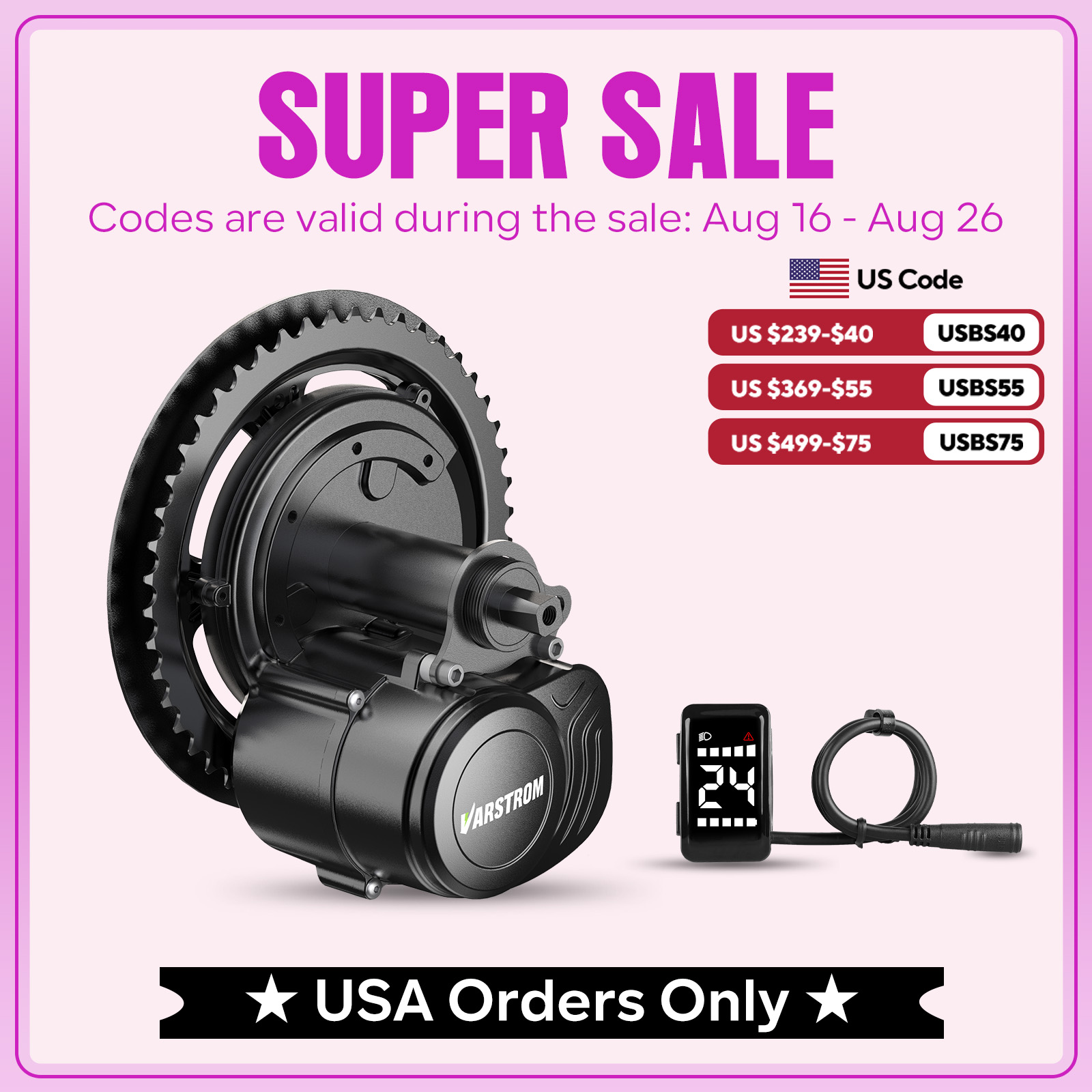 Mid Drive Conversion Kit 1000W - Tongsheng 48V 500W 750W 1000W Torque