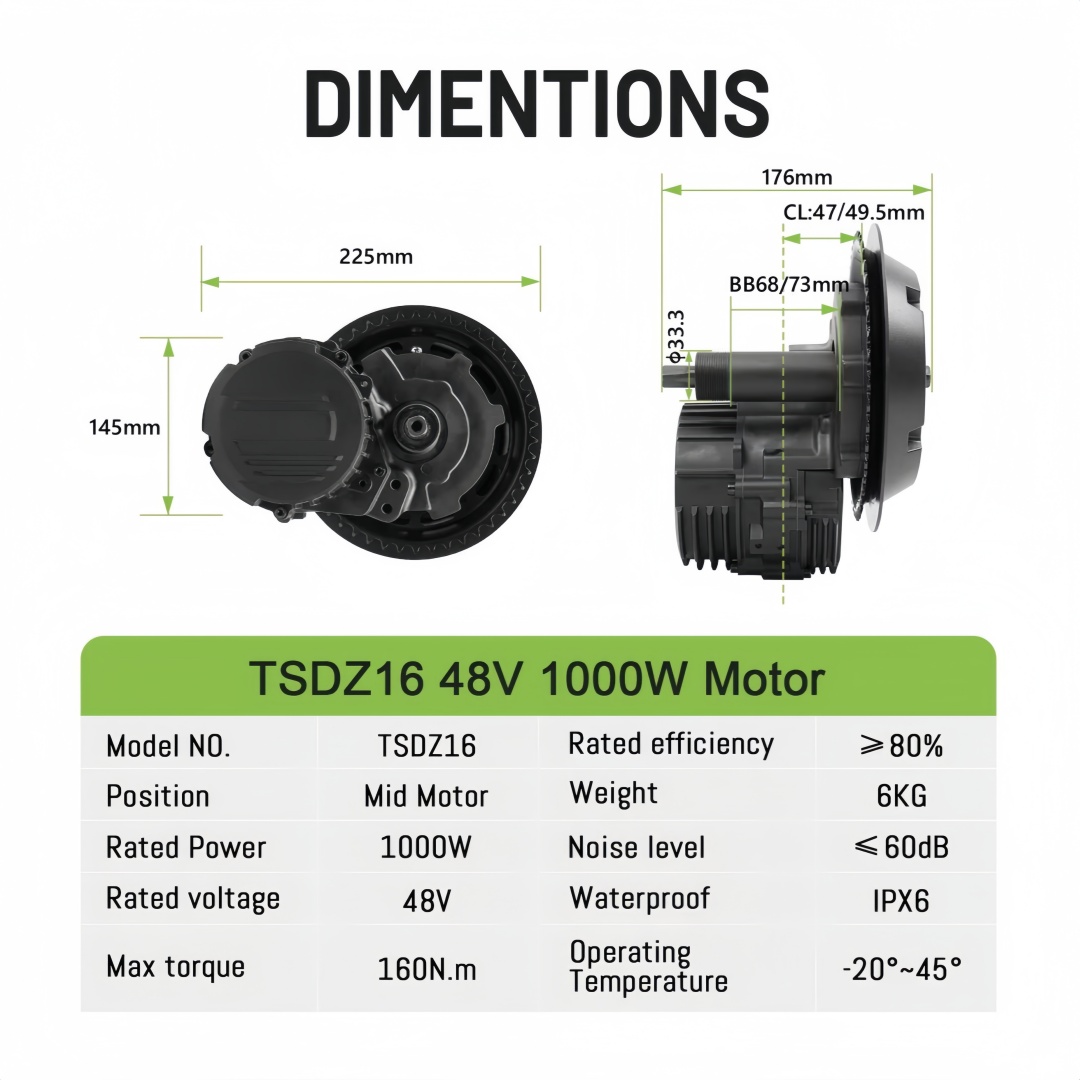 TONGSHENG TSDZ16 48V 1000W Ele - Mid Drive Conversion Kit 1000W 评论和价格