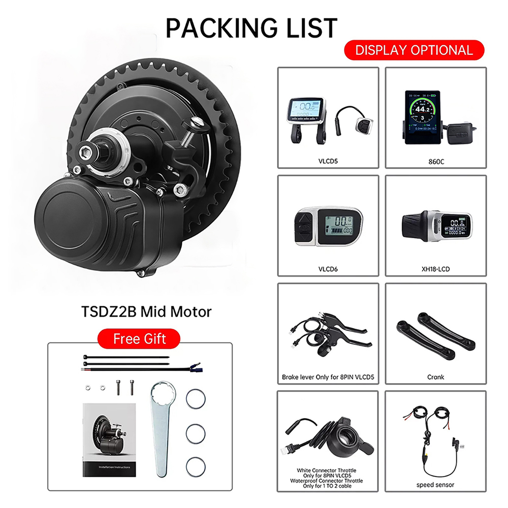 Tongsheng TSDZ2B BB 120mm 100m - Torque Sensor Mid Drive Motor Kit 评论和价格