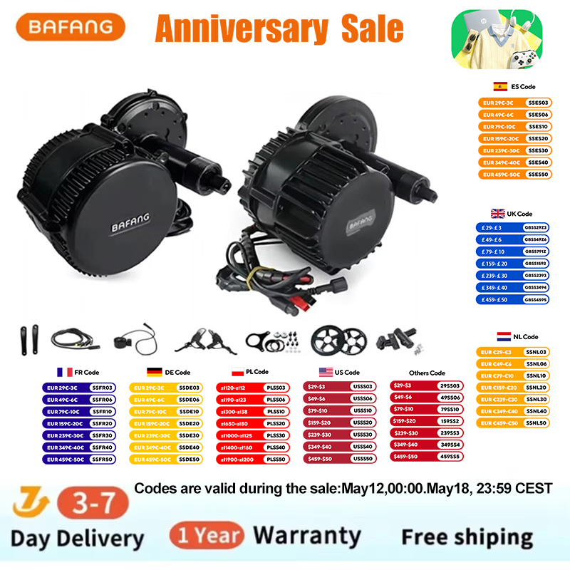 Bafang BBSHD 1000W  48V 68mm M - Side Hung Mid Drive Motor Kit 评论和价格
